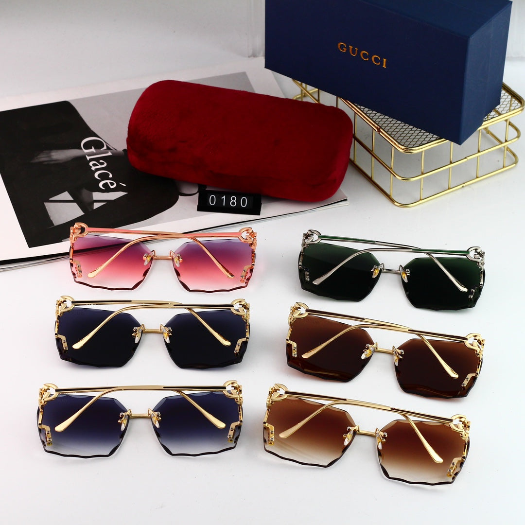 Lunettes de soleil HD sans monture avec logo en métal
