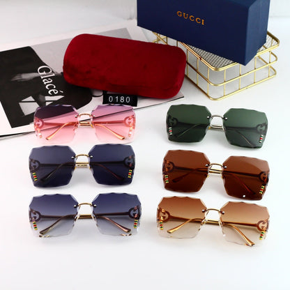 Lunettes de soleil HD sans monture avec logo en métal