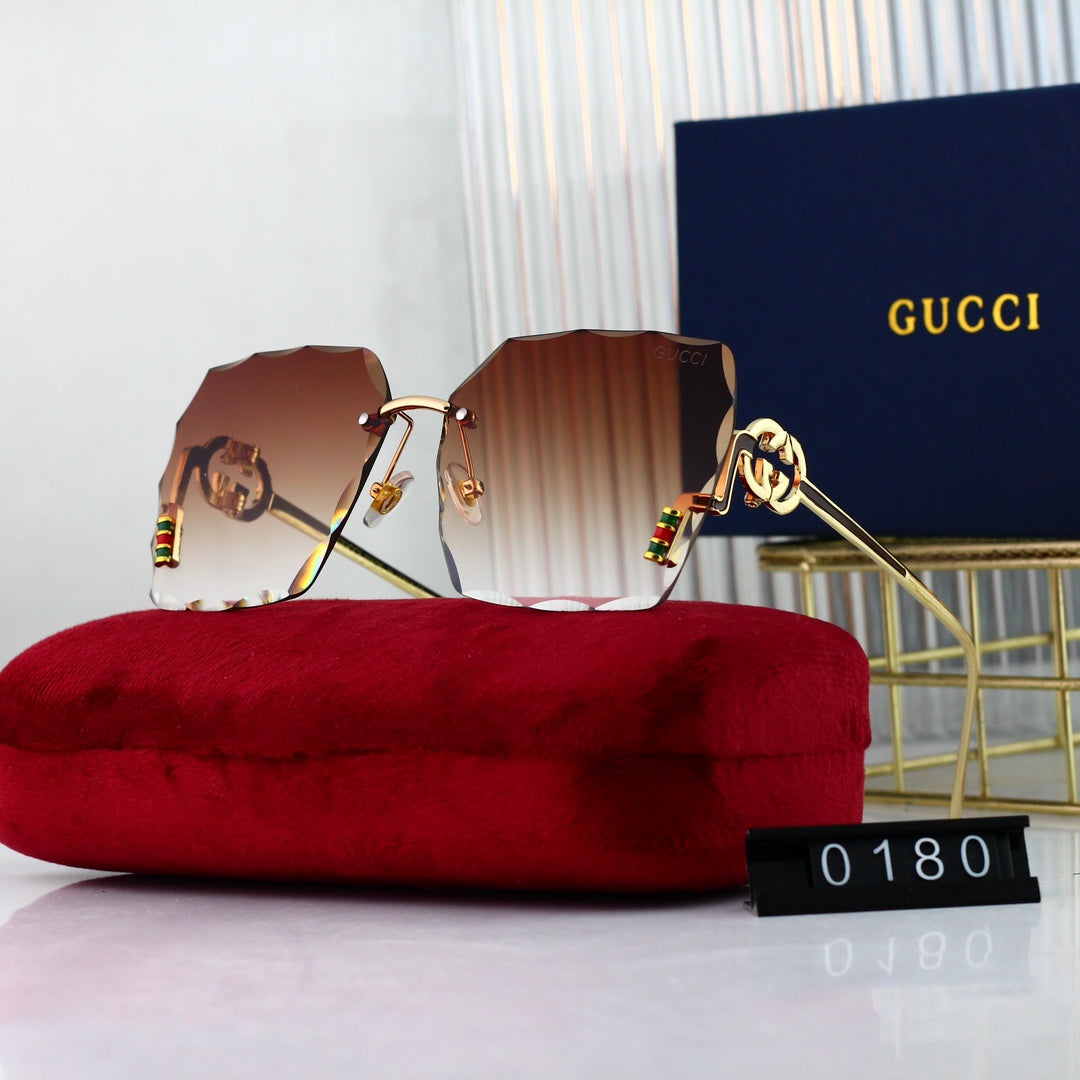 Lunettes de soleil HD sans monture avec logo en métal