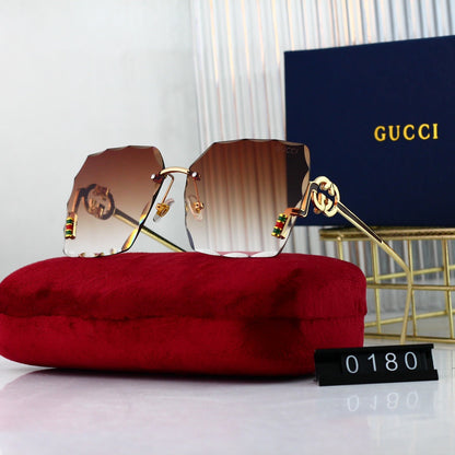 Lunettes de soleil HD sans monture avec logo en métal