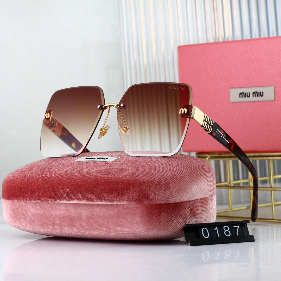 Lunettes de soleil carrées sans monture à la mode pour femme