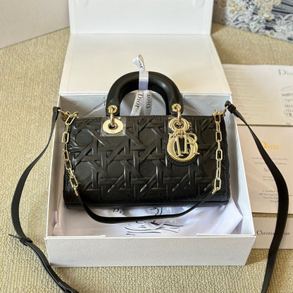 Sac Medium D-Joy Black Latte Cannage Graphique