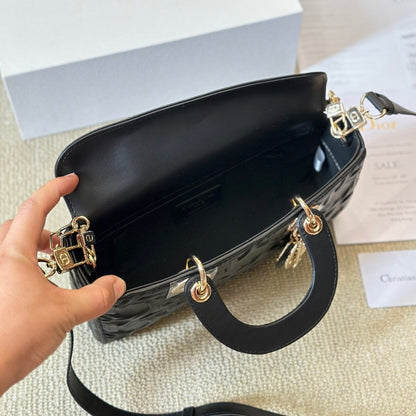 Sac Medium D-Joy Black Latte Cannage Graphique