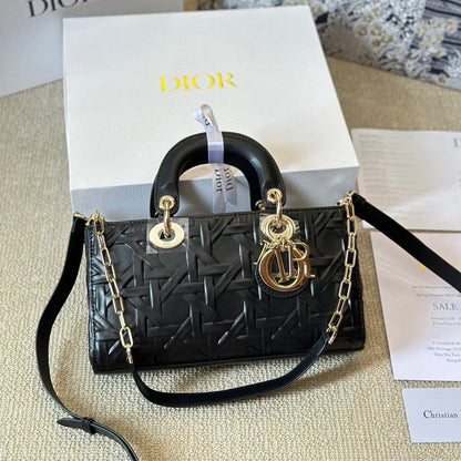Sac Medium D-Joy Black Latte Cannage Graphique