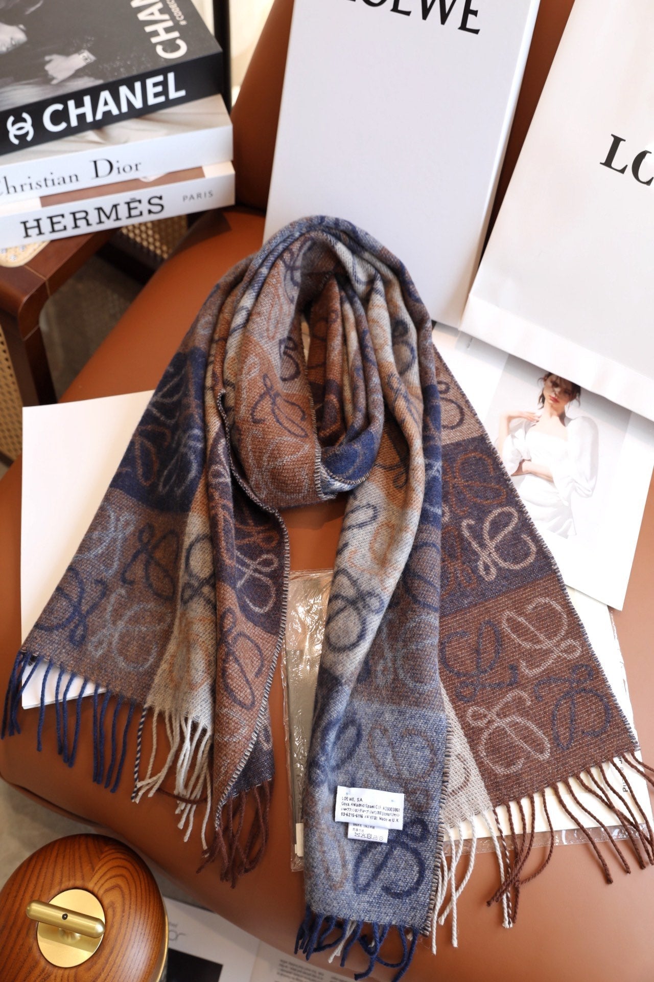 Écharpe Anagramme Damier Bicolore