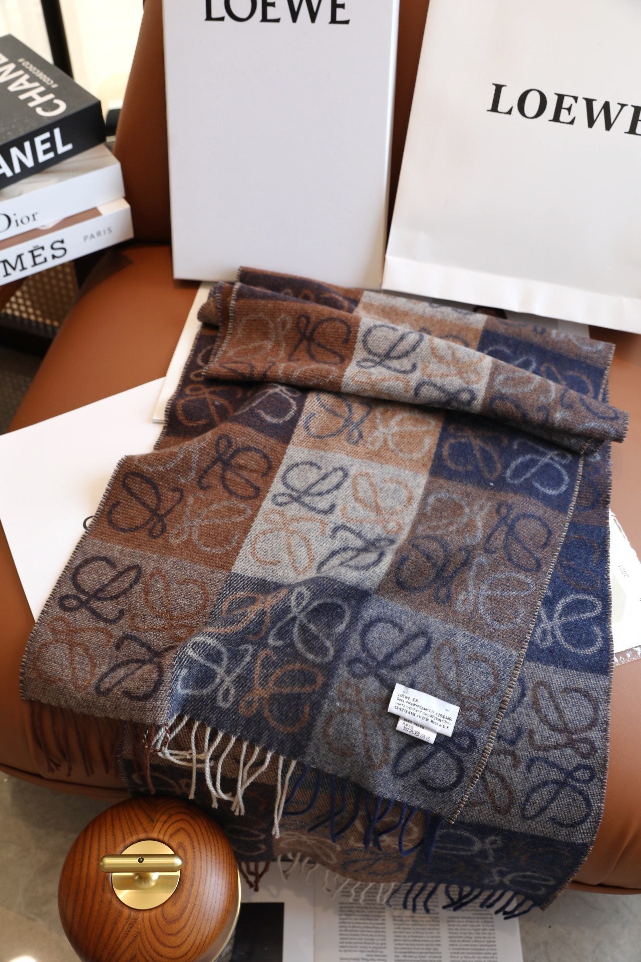 Écharpe Anagramme Damier Bicolore