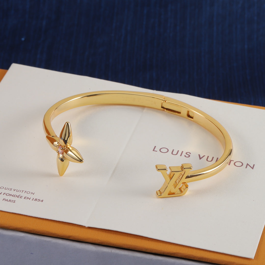Bracelet jonc ouvert Signature Monogram Fleur de Diamant