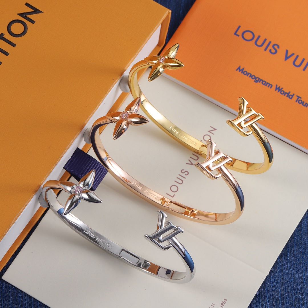 Bracelet jonc ouvert Signature Monogram Fleur de Diamant