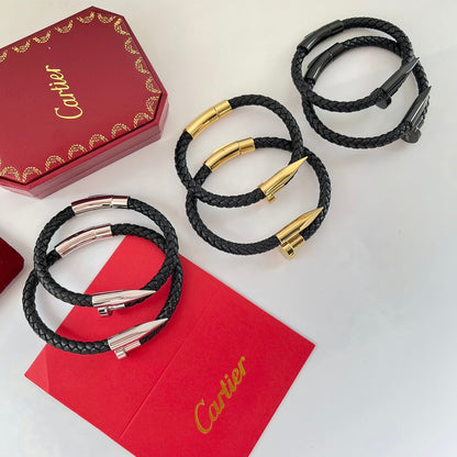 Bracelet Cordon Tressé Clou
