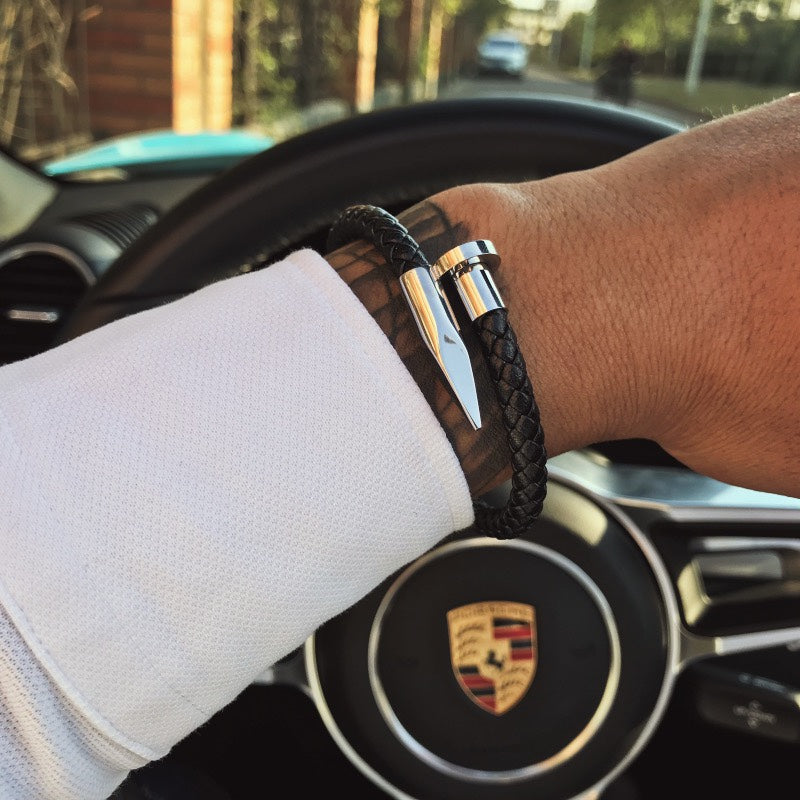 Bracelet Cordon Tressé Clou