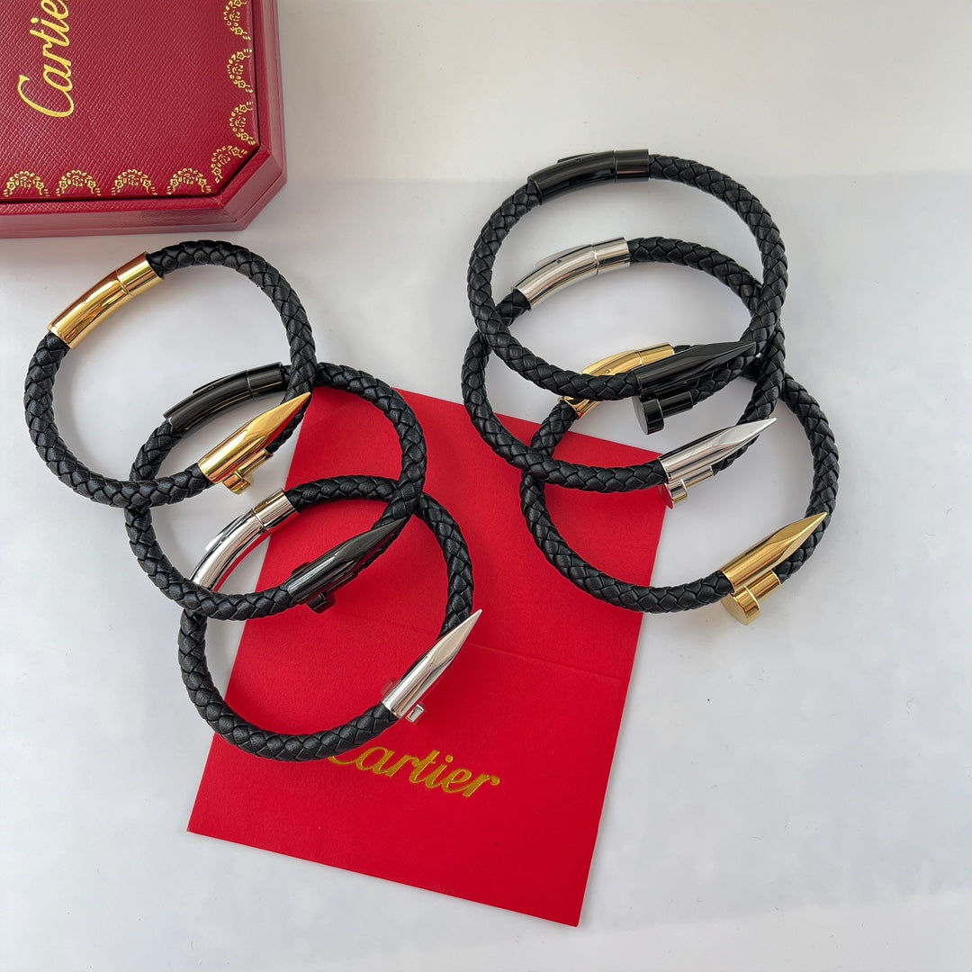 Bracelet Cordon Tressé Clou