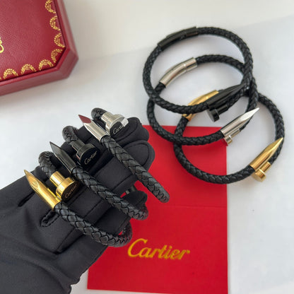 Bracelet Cordon Tressé Clou