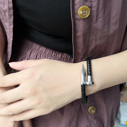 Bracelet Cordon Tressé Clou