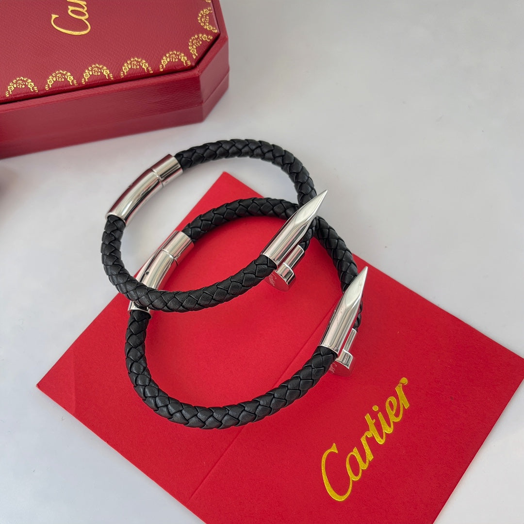 Bracelet Cordon Tressé Clou