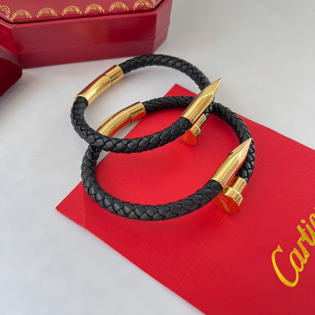 Bracelet Cordon Tressé Clou