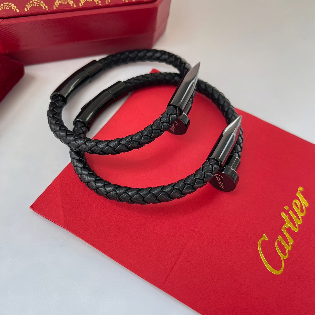 Bracelet Cordon Tressé Clou