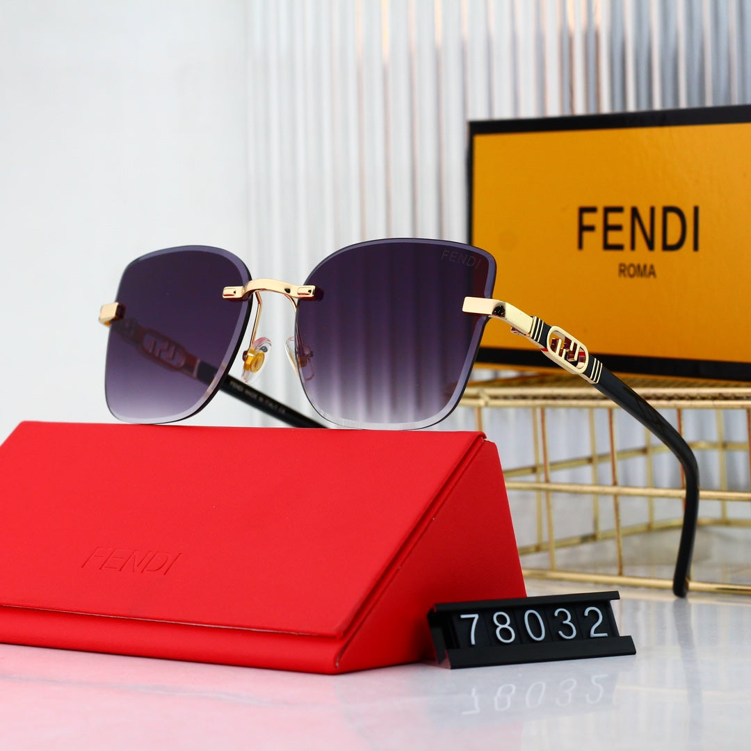 Lunettes de soleil tendance en métal avec monture F entrelacée