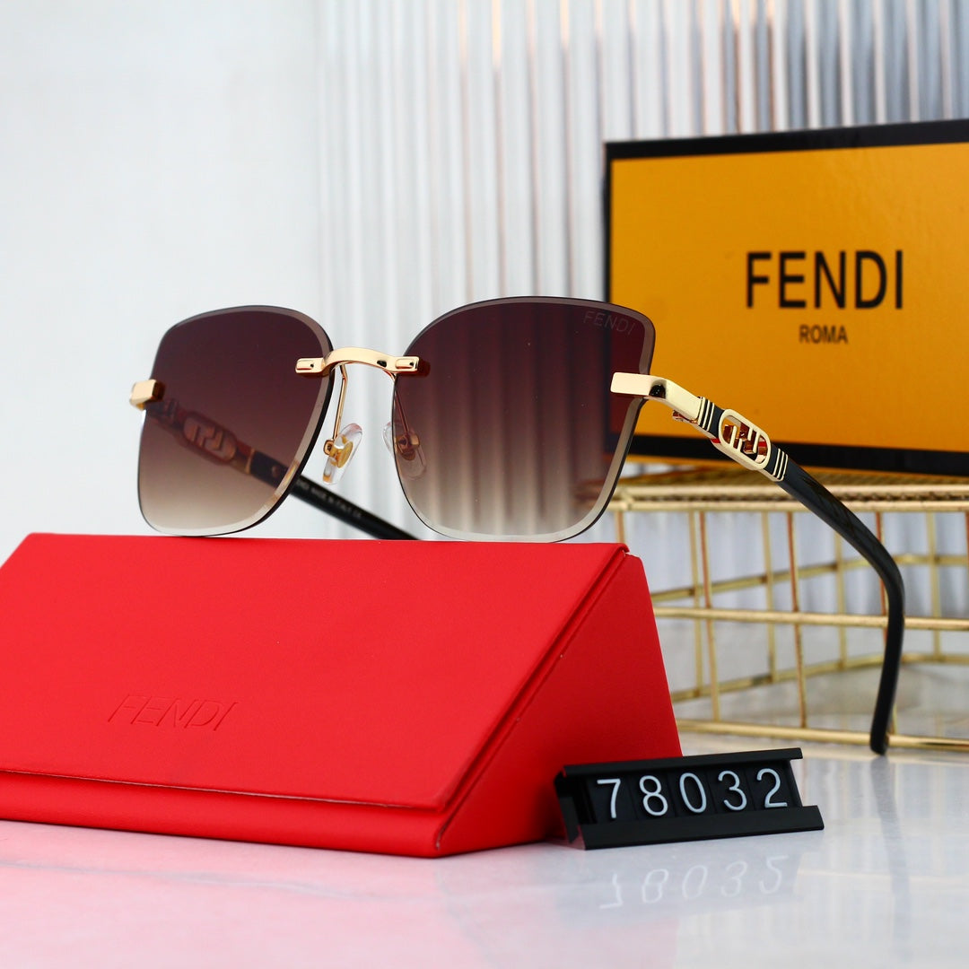 Lunettes de soleil tendance en métal avec monture F entrelacée