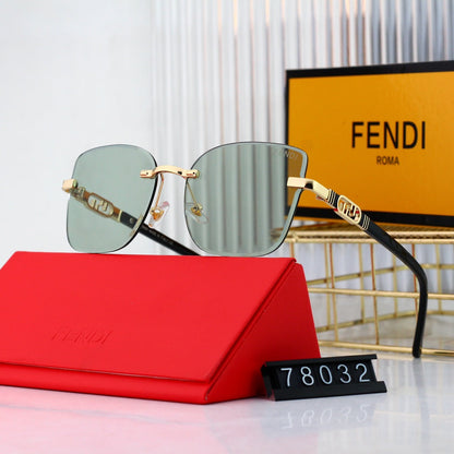 Lunettes de soleil tendance en métal avec monture F entrelacée
