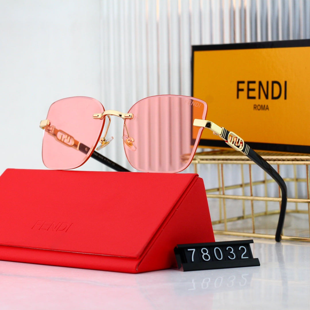 Lunettes de soleil tendance en métal avec monture F entrelacée