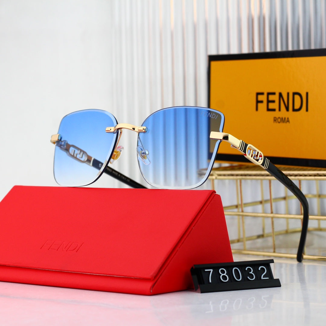 Lunettes de soleil tendance en métal avec monture F entrelacée