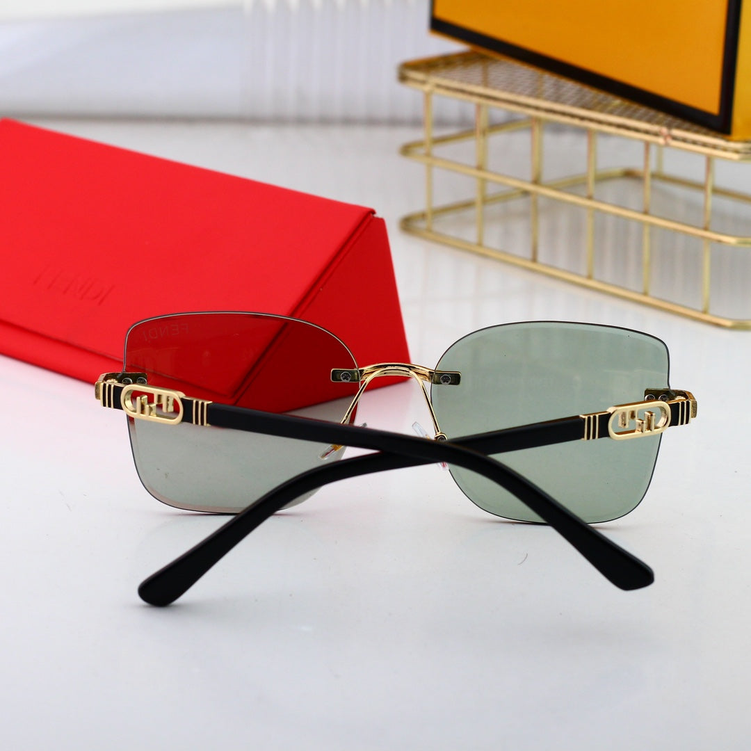 Lunettes de soleil tendance en métal avec monture F entrelacée