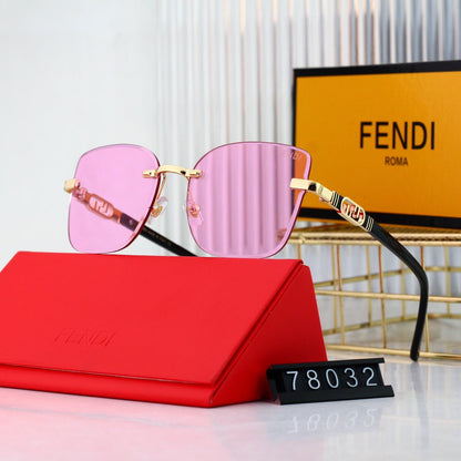 Lunettes de soleil tendance en métal avec monture F entrelacée