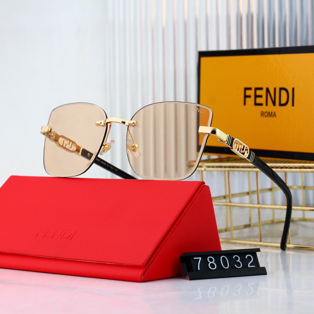 Lunettes de soleil tendance en métal avec monture F entrelacée