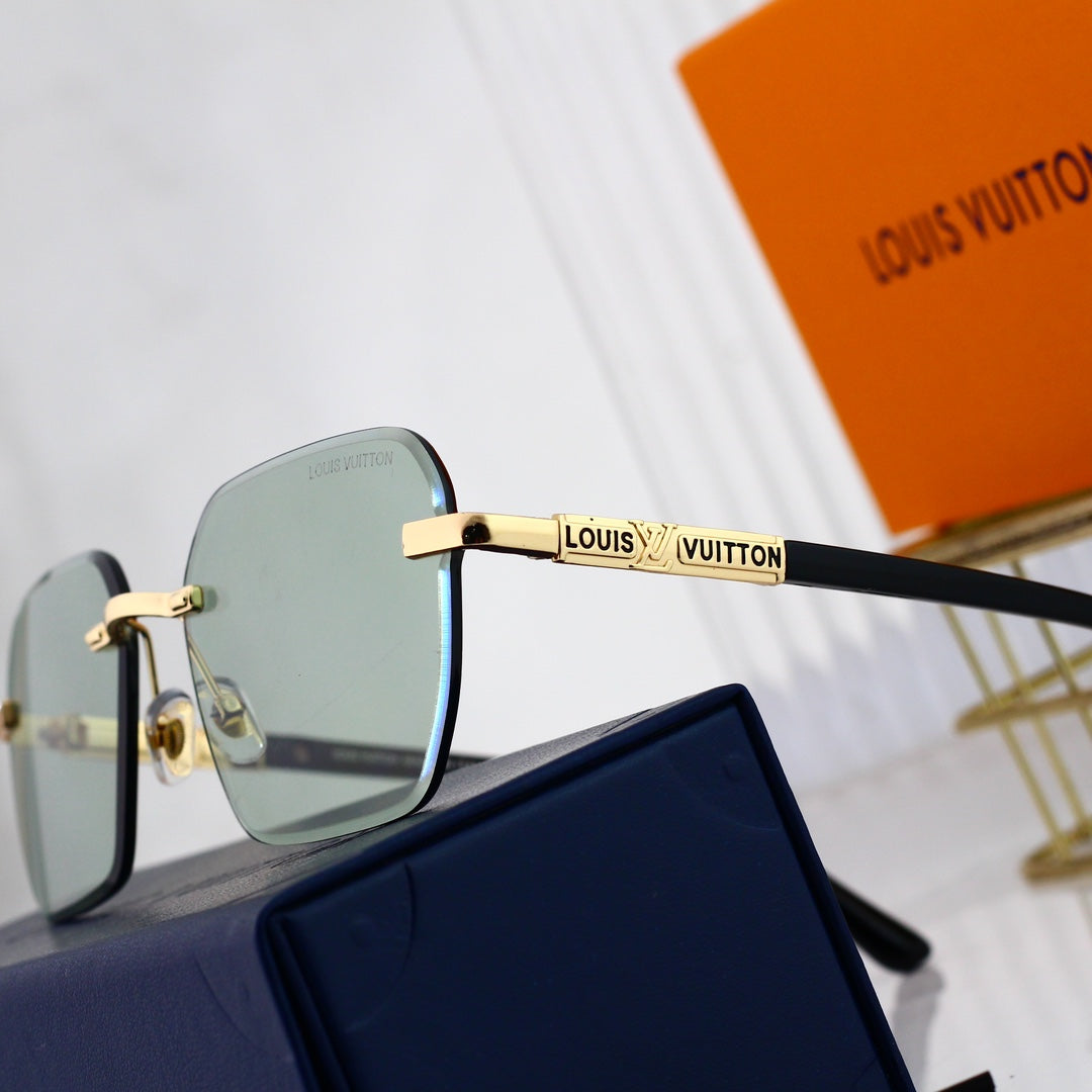 Lunettes de soleil métalliques sans monture HD à la mode