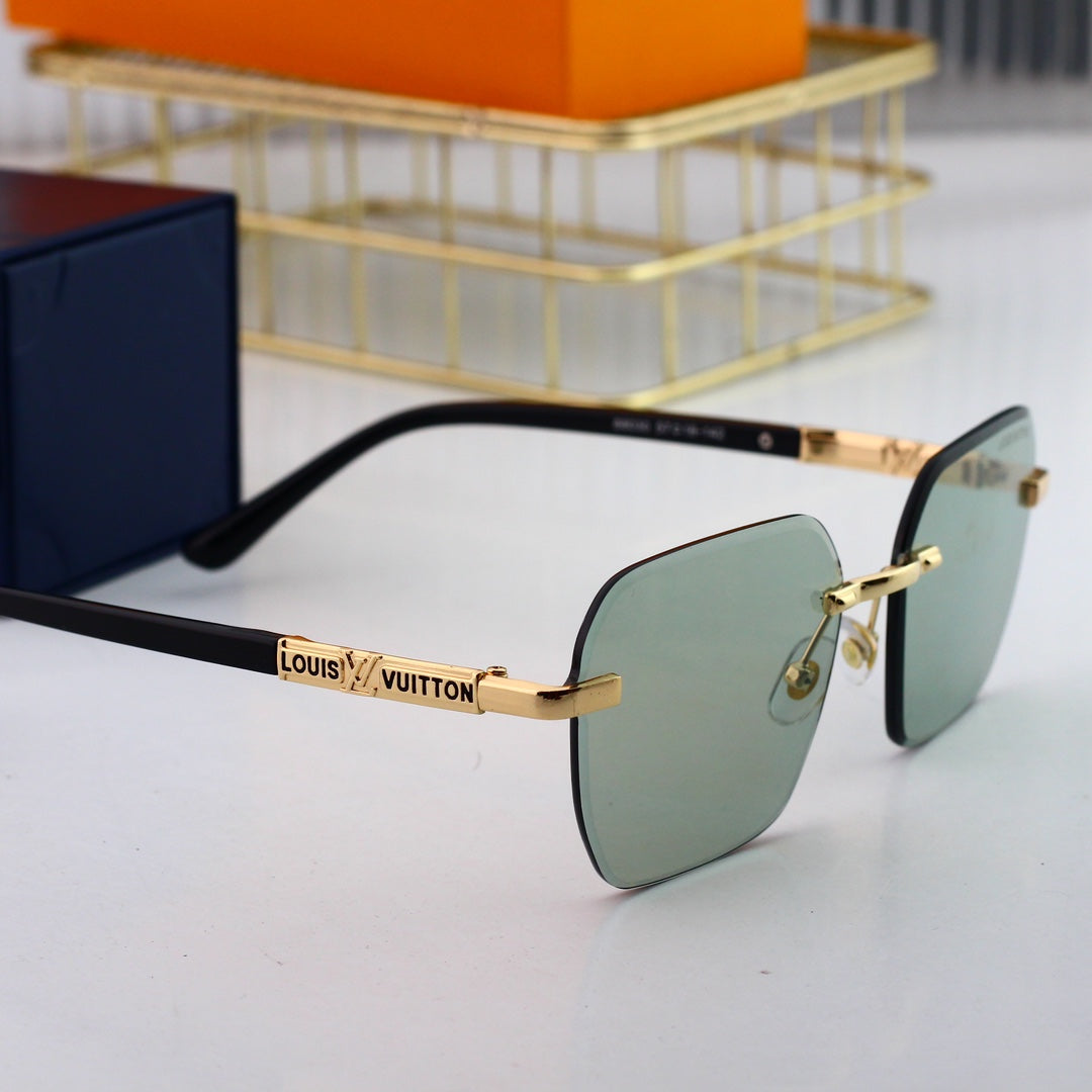 Lunettes de soleil métalliques sans monture HD à la mode