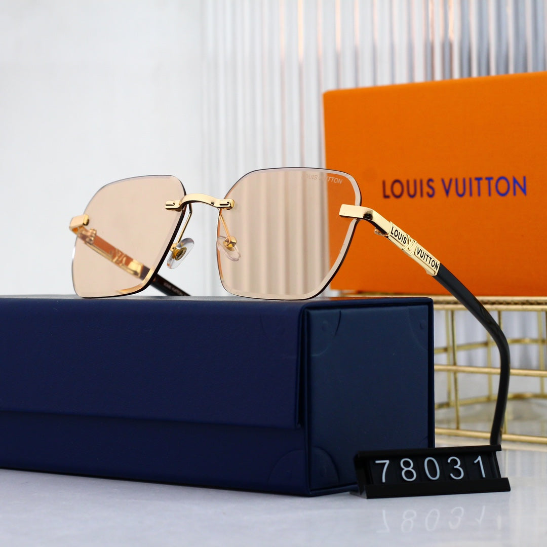 Lunettes de soleil métalliques sans monture HD à la mode