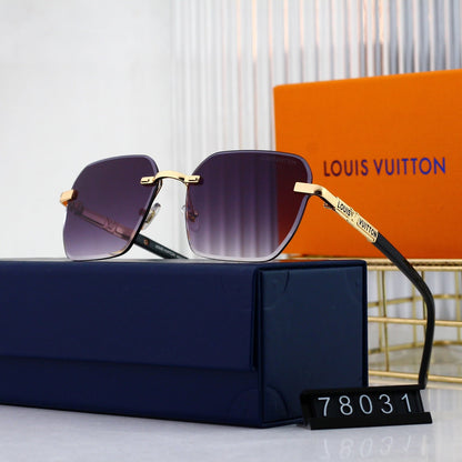 Lunettes de soleil métalliques sans monture HD à la mode