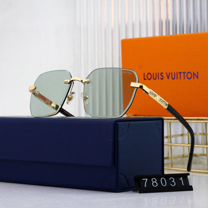 Lunettes de soleil métalliques sans monture HD à la mode