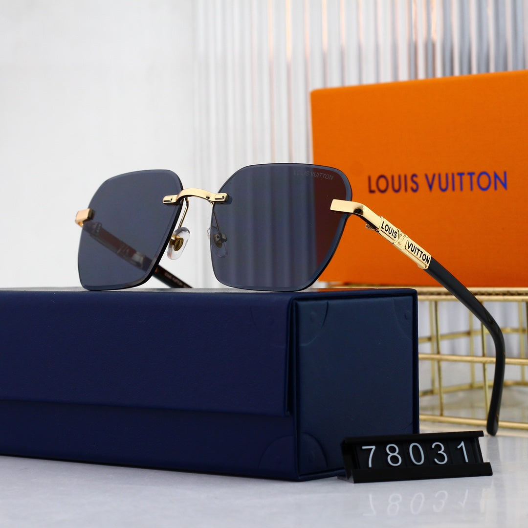 Lunettes de soleil métalliques sans monture HD à la mode