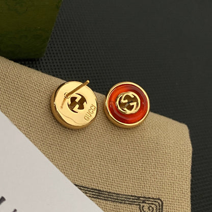 Pendientes G huecos de moda retro