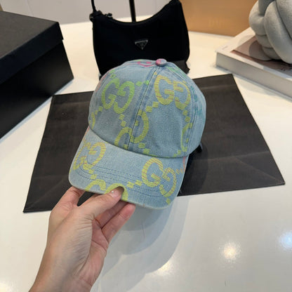 Casquette de baseball en jean à lettres brodées de luxe