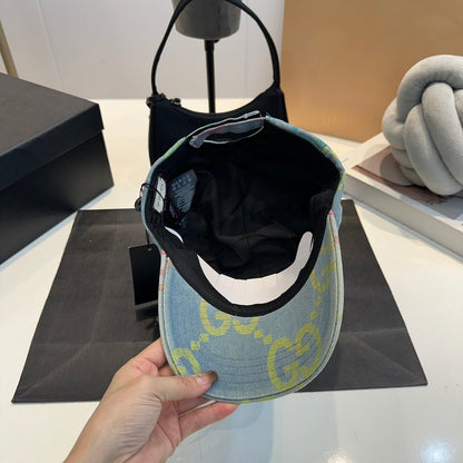 Casquette de baseball en jean à lettres brodées de luxe