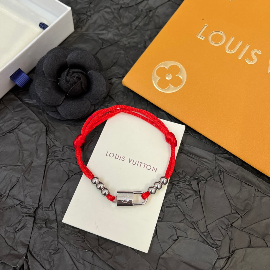 Bracelet perles Silver Lockit cordon polyester