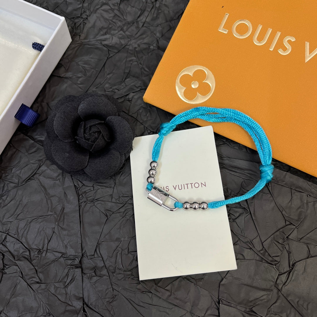 Bracelet perles Silver Lockit cordon polyester