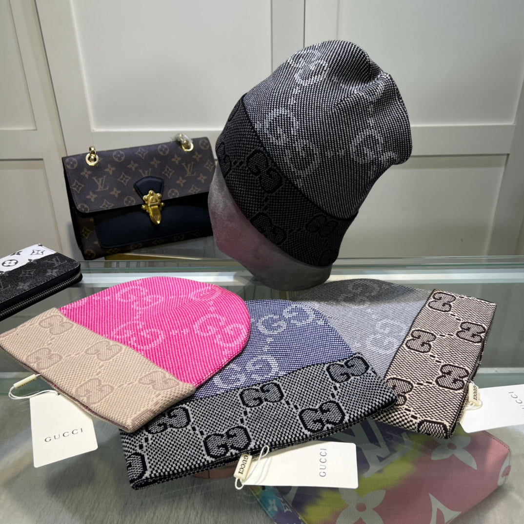 Gorro de lana G de doble capa y doble cara