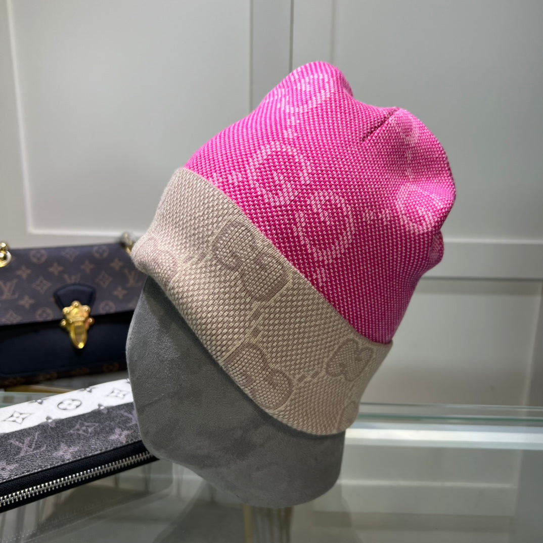 Gorro de lana G de doble capa y doble cara