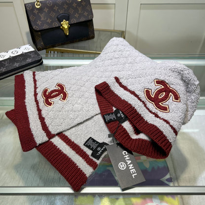 Ensemble élégant bonnet et écharpe en cachemire