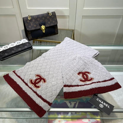 Ensemble élégant bonnet et écharpe en cachemire