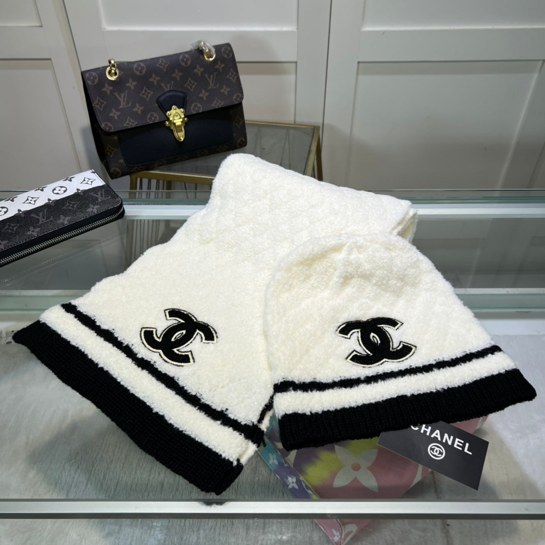 Ensemble élégant bonnet et écharpe en cachemire