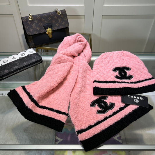 Elegante conjunto de gorro y bufanda de cachemira