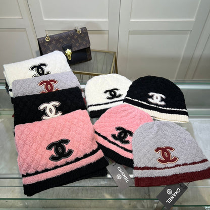 Ensemble élégant bonnet et écharpe en cachemire