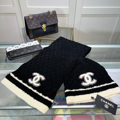 Ensemble élégant bonnet et écharpe en cachemire
