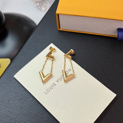 Boucles d'oreilles pendantes 3 couleurs en V