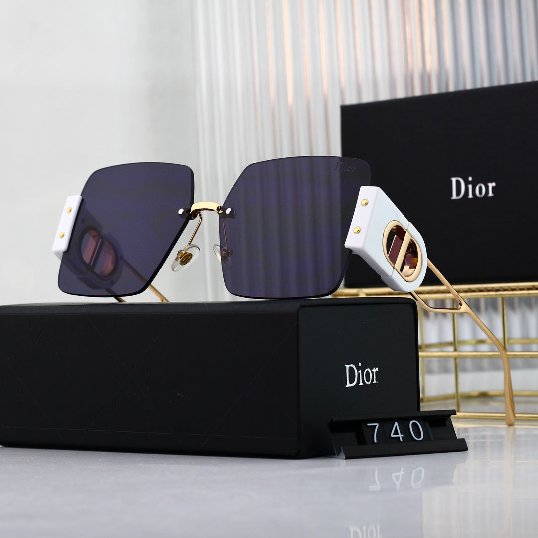 Lunettes de soleil carrées en métal Fashion CD