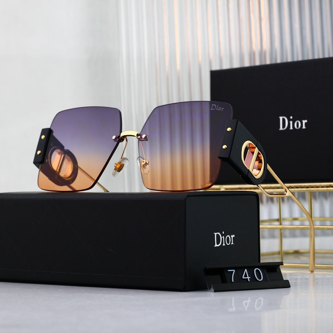 Lunettes de soleil carrées en métal Fashion CD